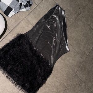 Black and Silver Sleeveless Dress